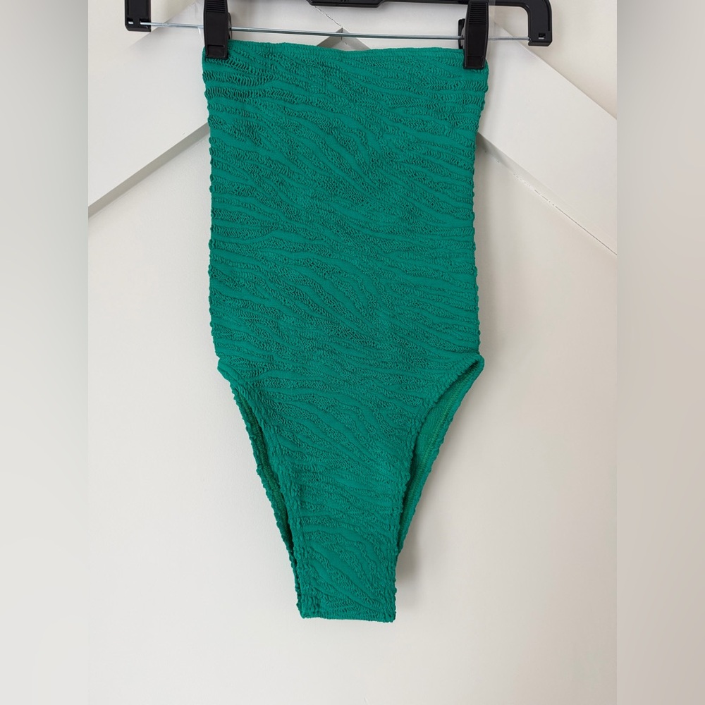 bond-eye Textured Emerald High-Waist One-Piece